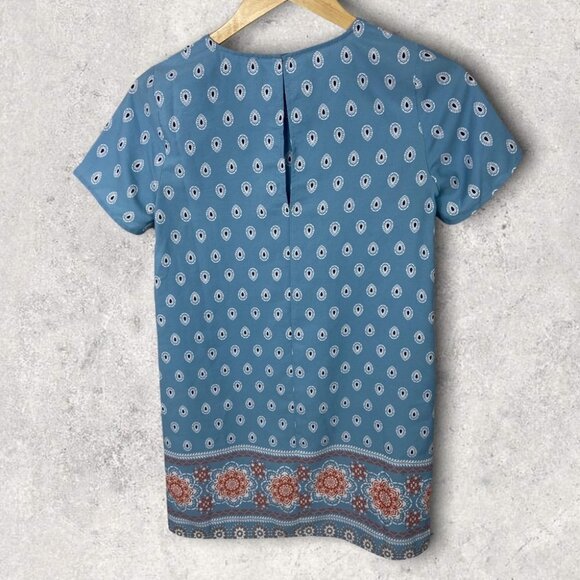 Lulus Secret Paradise Blue Print Shift Dress Size XS Bohemian Mini Festival Boho - Picture 5 of 15